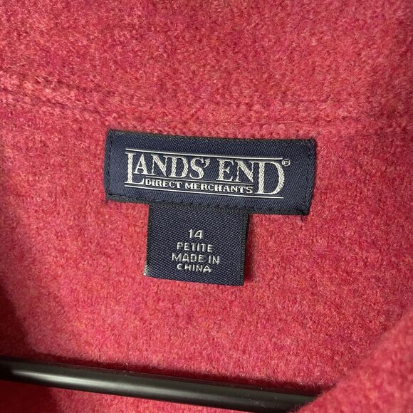 Lands End Womens Coat Boiled Wool Collared Button Front Jacket Size 14 Petite - Picture 4 of 11